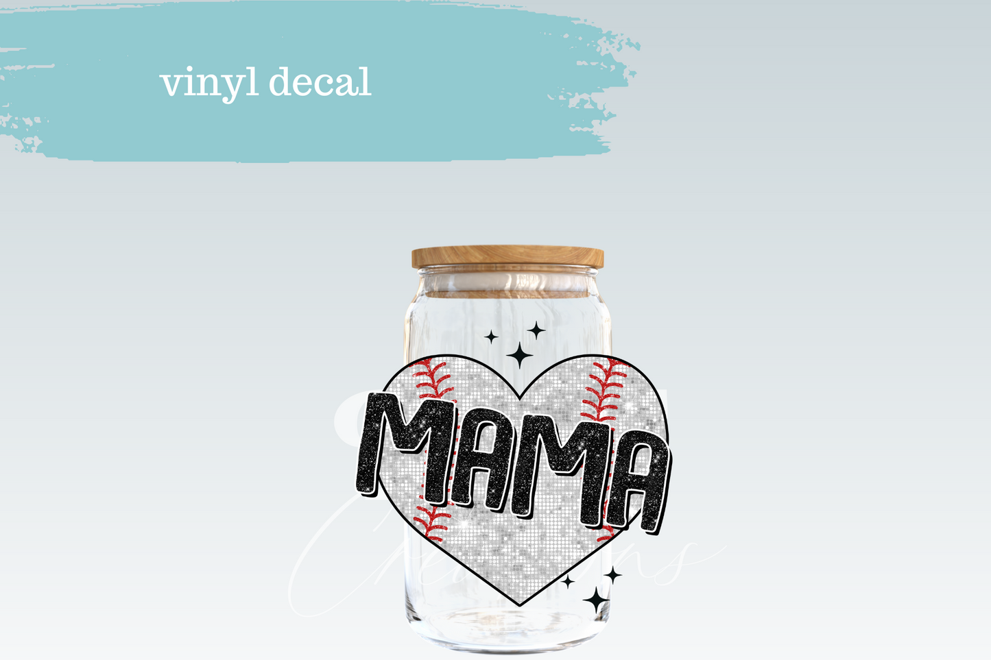 Sequin Mama Baseball | Vinyl Decal