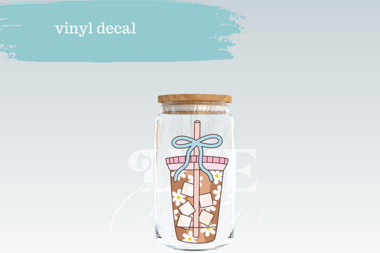 Iced Coffee Bow | Vinyl Decal