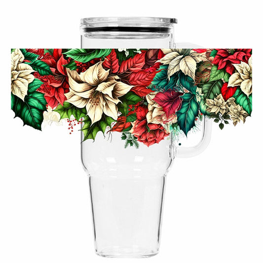 Christmas Florals | UV DTF 40 oz Tumbler Wrap