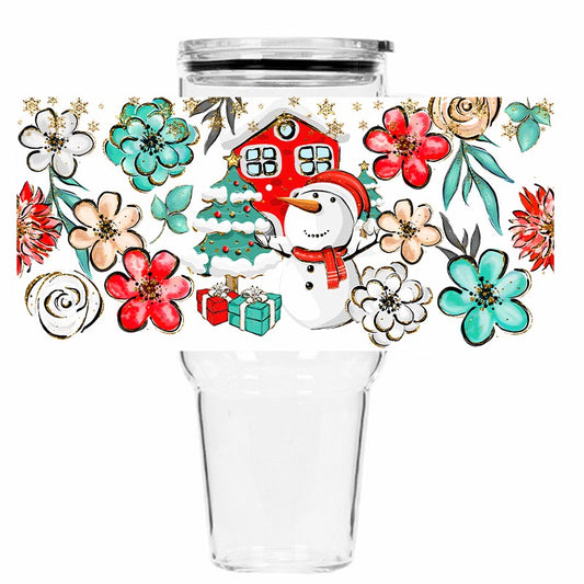 Snowman Scene | UV DTF 40 oz Tumbler Wrap