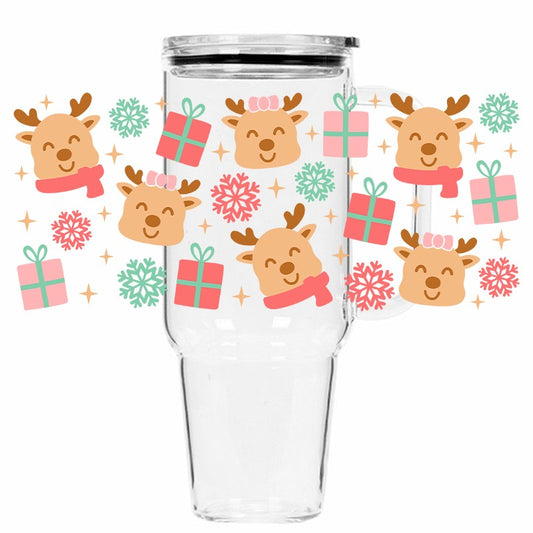 Reindeer & Presents | UV DTF 40 oz Tumbler Wrap