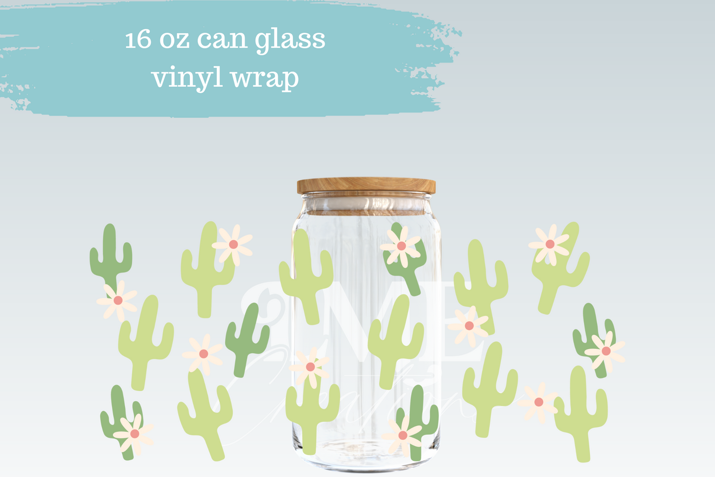 Cactus & Daisies | 16 oz Can Wrap