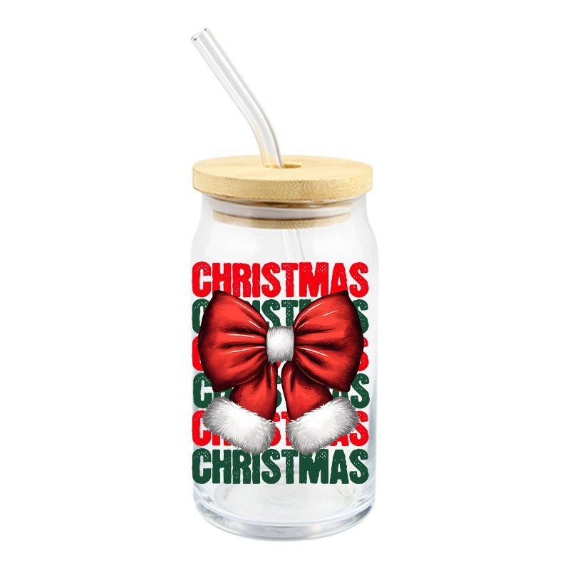 Christmas Stacked w/ Bow | UVDTF Decal | 4 inches