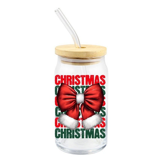 Christmas Stacked w/ Bow | UVDTF Decal | 4 inches