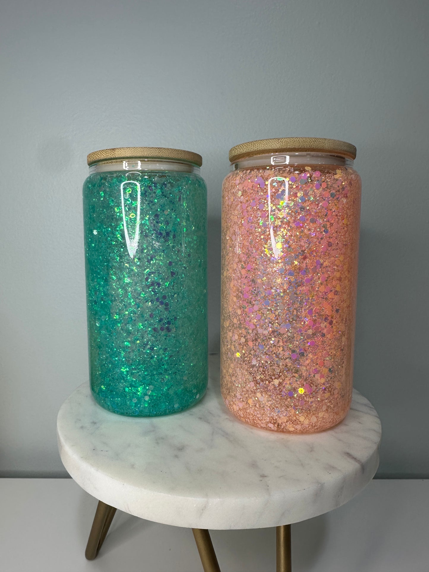 12 oz Glass Glitter Snow Globe | Glitter Only | Colors Vary