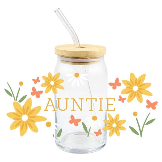 Auntie Floral | UVDTF Can Glass Wrap