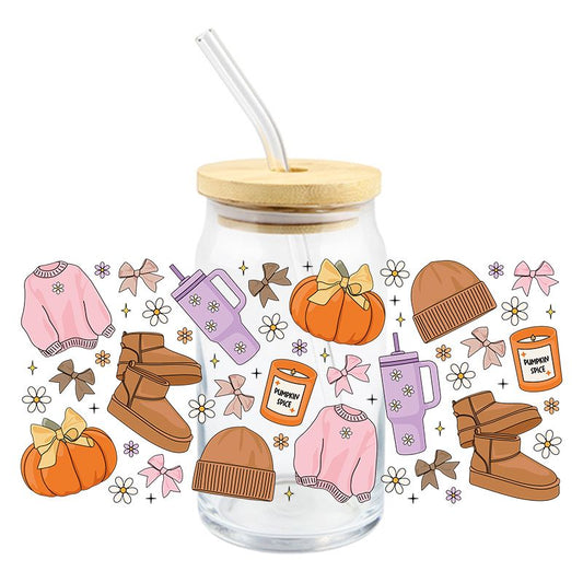 Pumpkin Spice & Cozy Things | UVDTF Can Glass Wrap