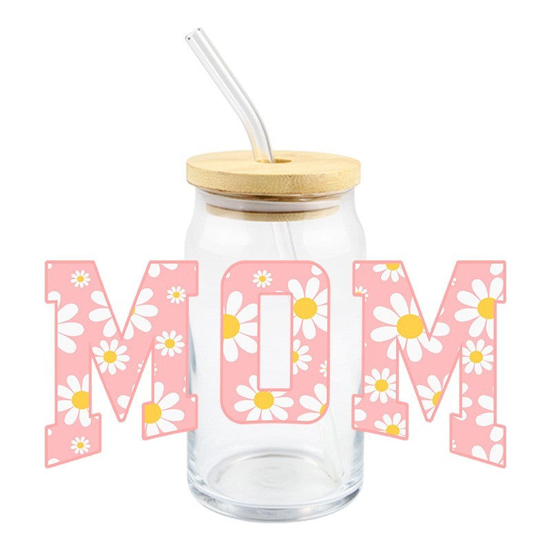 Mom Block Daisy | UVDTF Can Glass Wrap